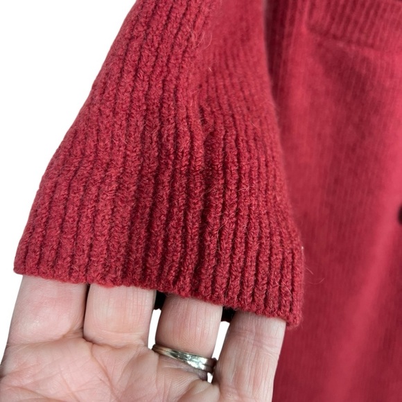 J.CREW Double Breasted Red Long Heavy Weight Sweater Cardigan Duster Size XXS - Picture 7 of 9